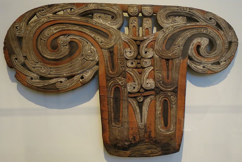 Tábua de proa de canoa, Baía Milne, Massim, Papua-Nova Guiné, Museu de Arte de Honolulu