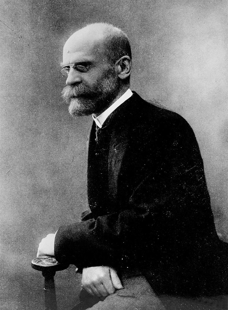 Émile Durkheim, fotografia tomada antes de 1917, domínio público.
