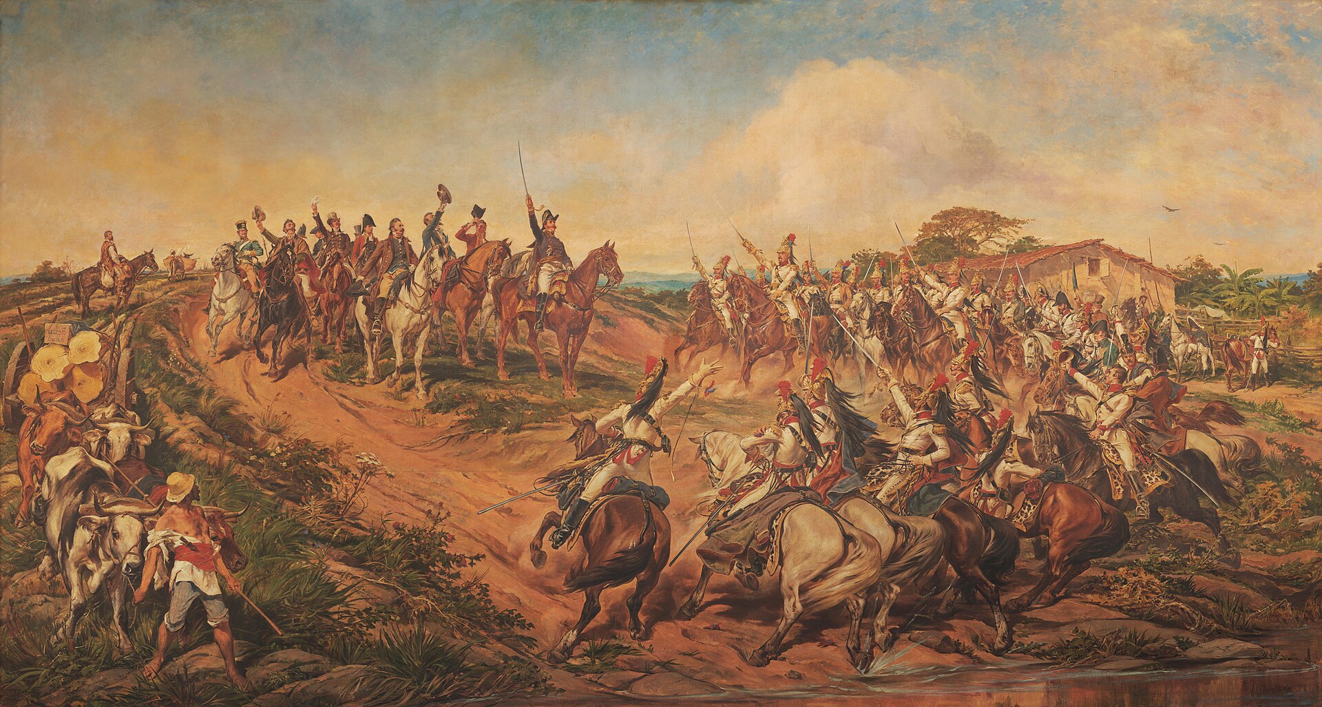 Pedro Américo, "Independência ou morte", 1888. Óleo sobre tela, 415 x 760 cmAcervo Museu Paulista, Universidade de São Paulo. Domínio público.